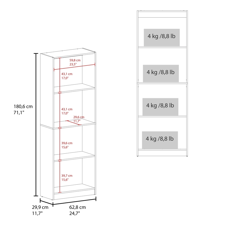 ESTANTE REPISAS MOVILES HOME-E1 180,6X62,8X29,9 CM  AVELLANA Y WENGUE - 6