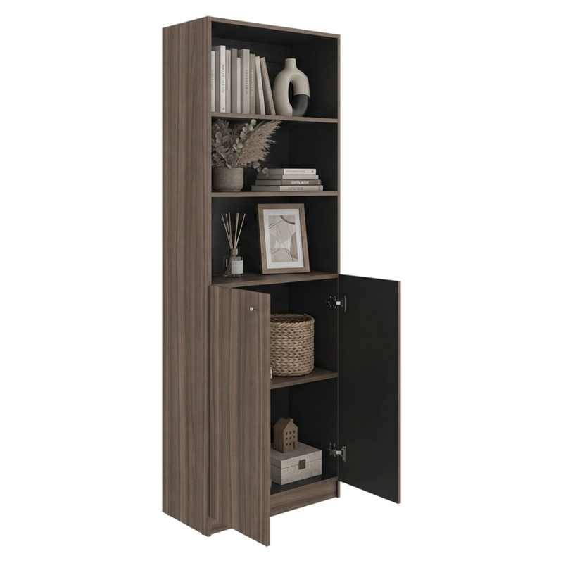 ESTANTE 2 PUERTAS HOME-E4 AVELLANA Y WENGUE 180,6X62,9X31,4 CM - 2
