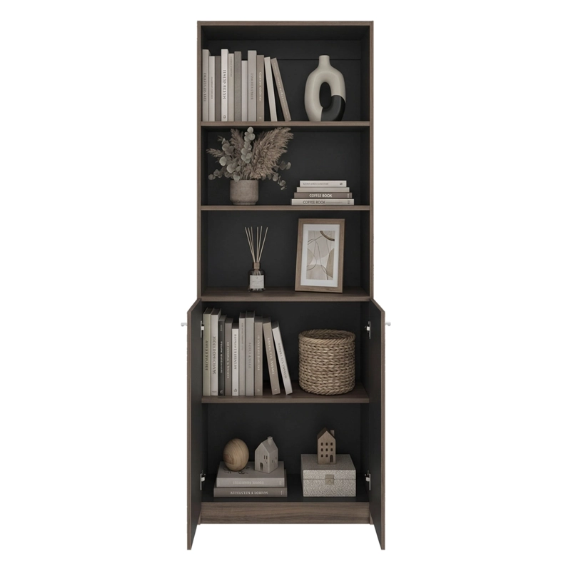 ESTANTE 2 PUERTAS HOME-E4 AVELLANA Y WENGUE 180,6X62,9X31,4 CM - 3