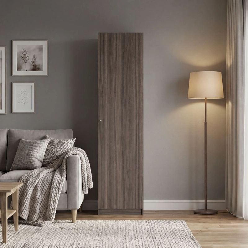 ESTANTE 1 PUERTA HOME-E5 AVELLANA Y WENGUE 180,6X45X31,4 CM - 1
