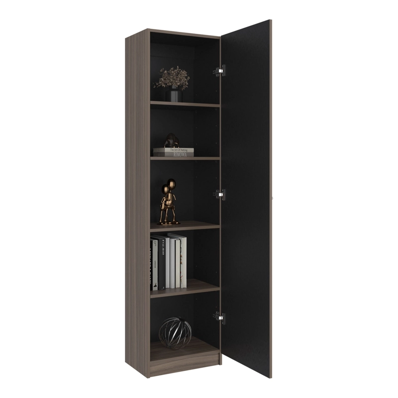 ESTANTE 1 PUERTA HOME-E5 AVELLANA Y WENGUE 180,6X45X31,4 CM - 2
