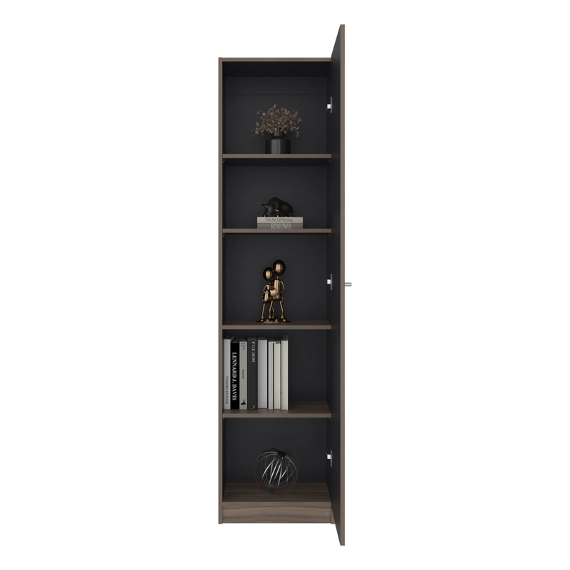 ESTANTE 1 PUERTA HOME-E5 AVELLANA Y WENGUE 180,6X45X31,4 CM - 3