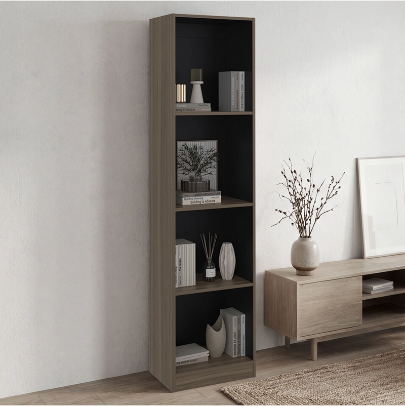 ESTANTE 4 NIVELES HOME-E2 AVELLANA Y WENGUE 180,6X45,0X29,9 CM - 1