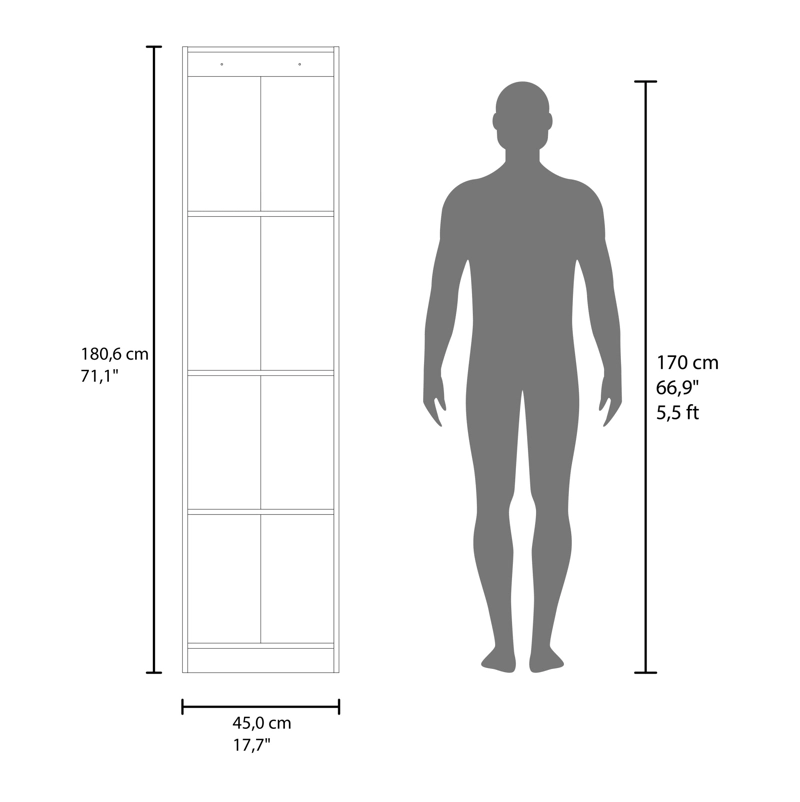 ESTANTE 4 NIVELES HOME-E2 AVELLANA Y WENGUE 180,6X45,0X29,9 CM - 7
