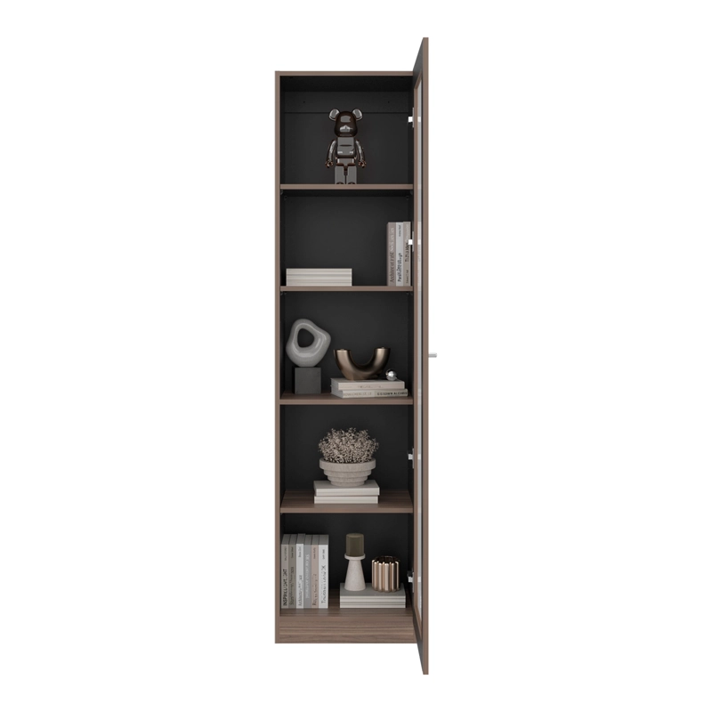 ESTANTE VITRINA 1 PUERTA HOME-E6 AVELLANA Y WENGUE 180,6X45,0X31,3 CM - 3