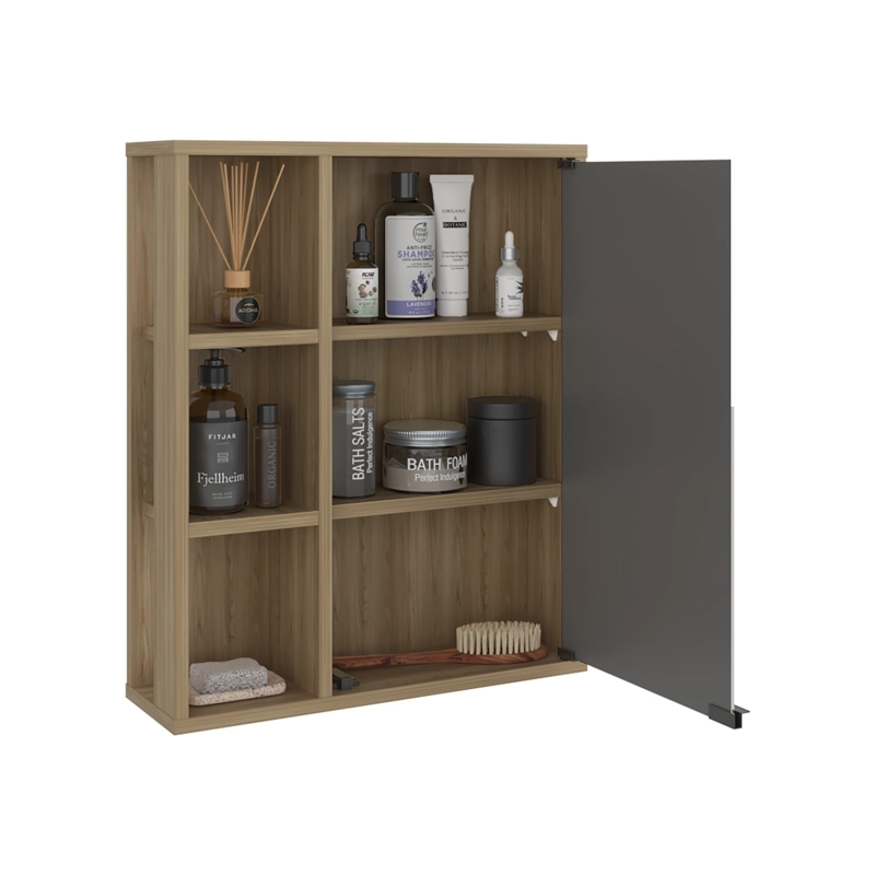 BOTIQUIN 1 PUERTA CON ESPEJO BERKEL 60X50X14,8 CM FRESNO - 2