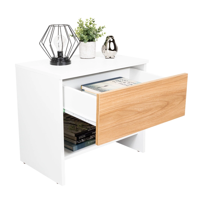VELADOR 1 CAJON DASSEL BLANCO Y FRESNO 46,6X50,0X35,0 CM - 6
