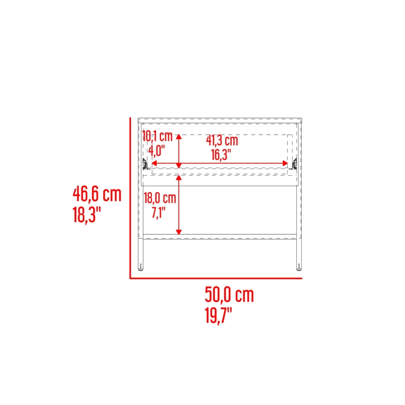 VELADOR 1 CAJON DASSEL BLANCO Y FRESNO 46,6X50,0X35,0 CM - 9