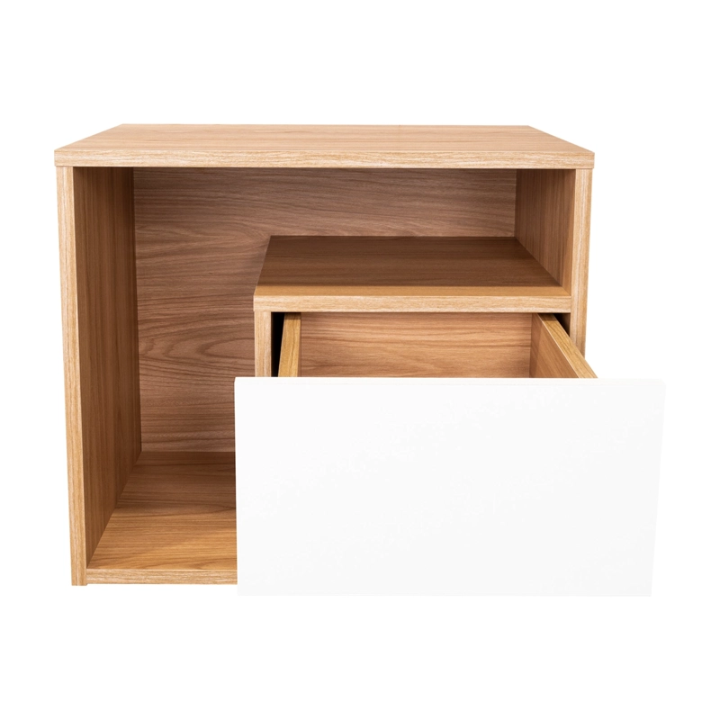 VELADOR 1 CAJON BUD FRESNO Y BLANCO 43X50X41,5 CM - 4