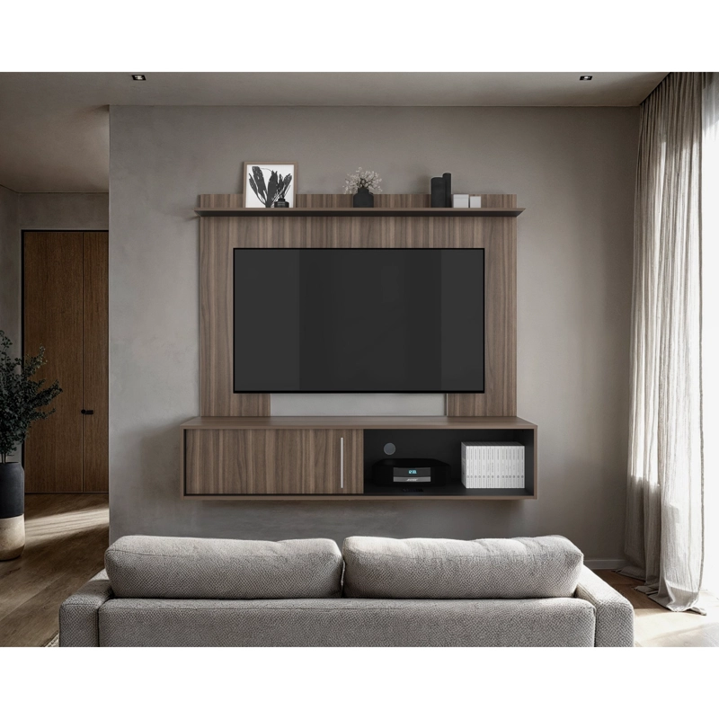 PANEL TV60' BIGAF 1 PUERTA CORREDIZA AVELLANA Y WENGUE 145,6X160,0X38,0 CM - 1