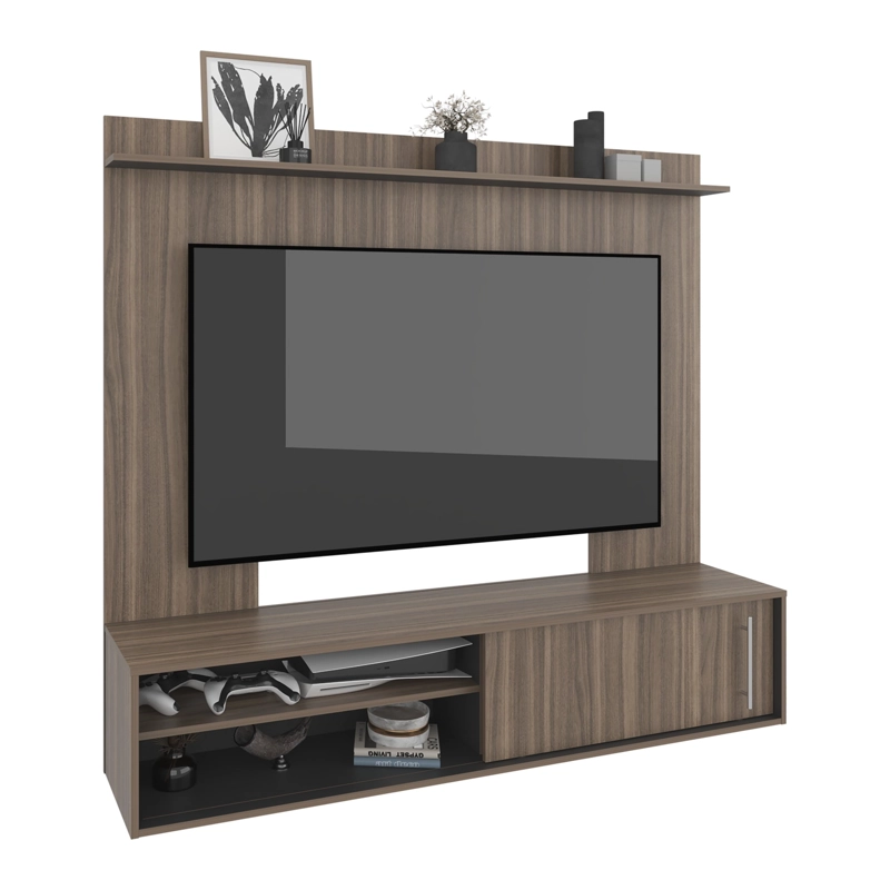 PANEL TV60' BIGAF 1 PUERTA CORREDIZA AVELLANA Y WENGUE 145,6X160,0X38,0 CM - 4