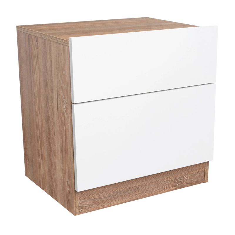 VELADOR 1 CAJON 1 PUERTA NEBRASKA MIEL Y BLANCO 52,6X50X40 CM - 3