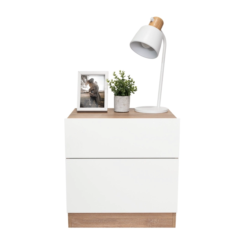 VELADOR 1 CAJON 1 PUERTA NEBRASKA MIEL Y BLANCO 52,6X50X40 CM - 5