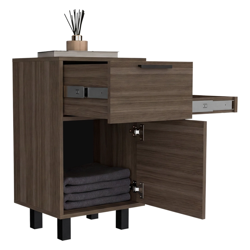 VELADOR 2 CAJONES 1 PUERTA SECRET Z-81 AVELLANA Y NEGRO 70,0X41,0X36,3 CM - 1
