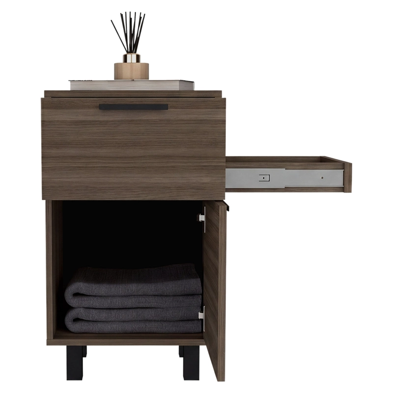VELADOR 2 CAJONES 1 PUERTA SECRET Z-81 AVELLANA Y NEGRO 70,0X41,0X36,3 CM - 2