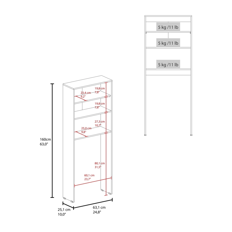 ESTANTE WC 2 PUERTAS SIENA CARTAGENA Y BLANCO 160,0X63,1X25,1 CM - 6