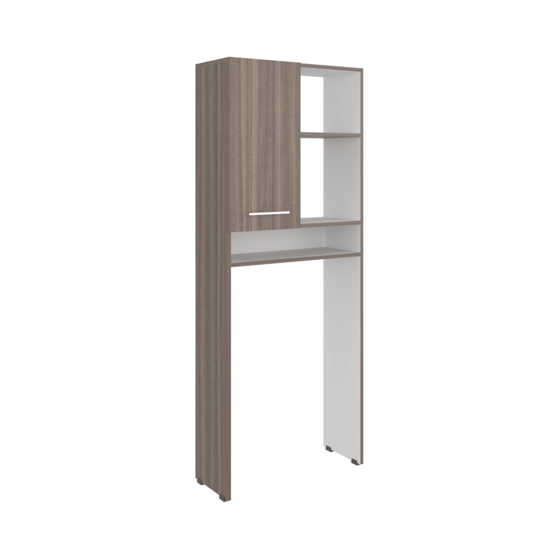 ESTANTE WC BATH-26 1 PUERTA 160X63,1X26,5 CM AVELLANA Y BLANCO - 4