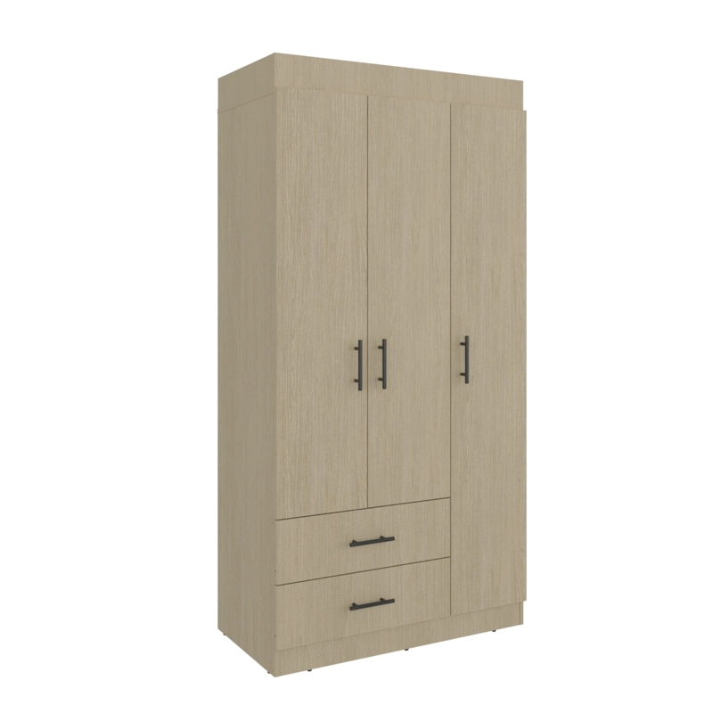CLOSET 3 PUERTAS 2 CAJONES HOUSTON 180X90X47,3 CM CARTAGENA Y WENGUE - 4