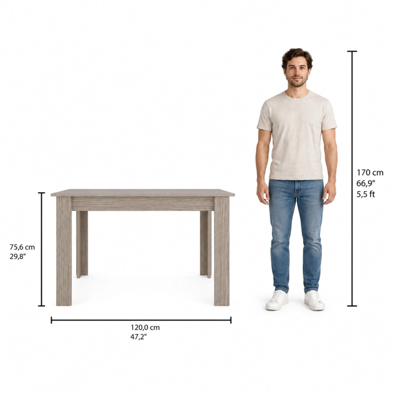 MESA DE COMEDOR PORTOFINO POSITANO 75,6X120X88 CM - 7