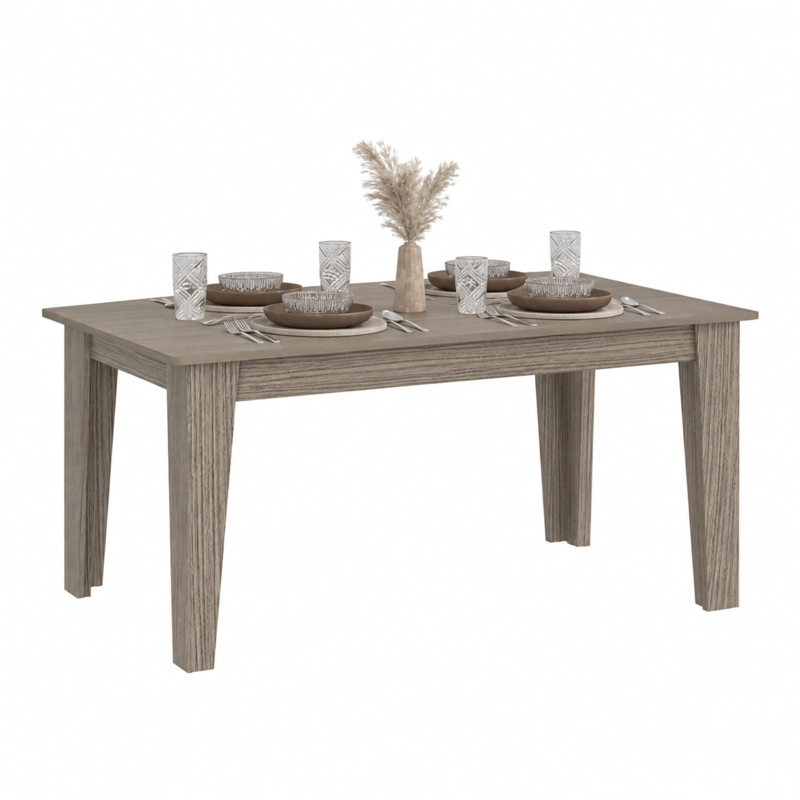 MESA DE COMEDOR TORINO AVELLANA 74X160X88 CM - 1