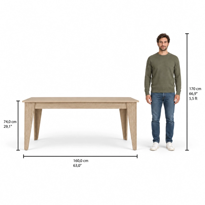 MESA DE COMEDOR TORINO AVELLANA 74X160X88 CM - 7
