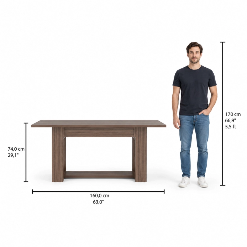MESA DE COMEDOR VOLTERRA CARTAGENA 74X160X85 CM - 7