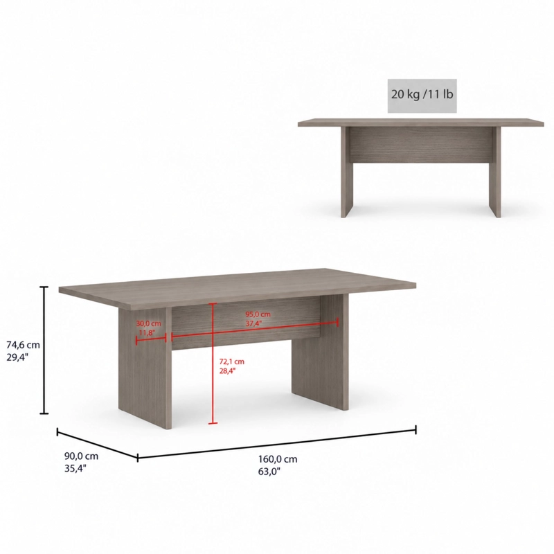 MESA DE COMEDOR BEIJING AVELLANA 74,6X160X90 CM - 6