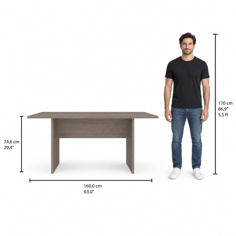 MESA DE COMEDOR BEIJING AVELLANA 74,6X160X90 CM - 7