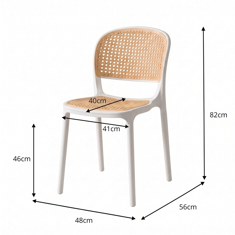 SILLA NEST BLANCA Y CAFE  CLARO 82,0X48,8X56,0 CM - 5