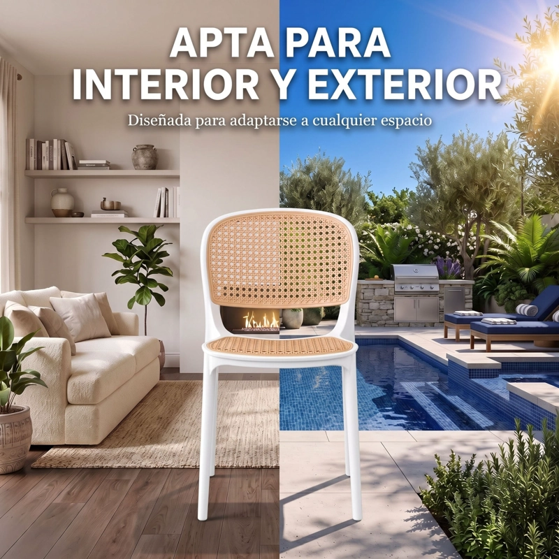 SILLA NEST BLANCA Y CAFE  CLARO 82,0X48,8X56,0 CM - 7