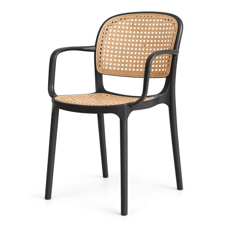 SILLA NEST CON BRAZOS BLANCA Y CAFE  CLARO 82,0X53,0X56,0 CM - 3