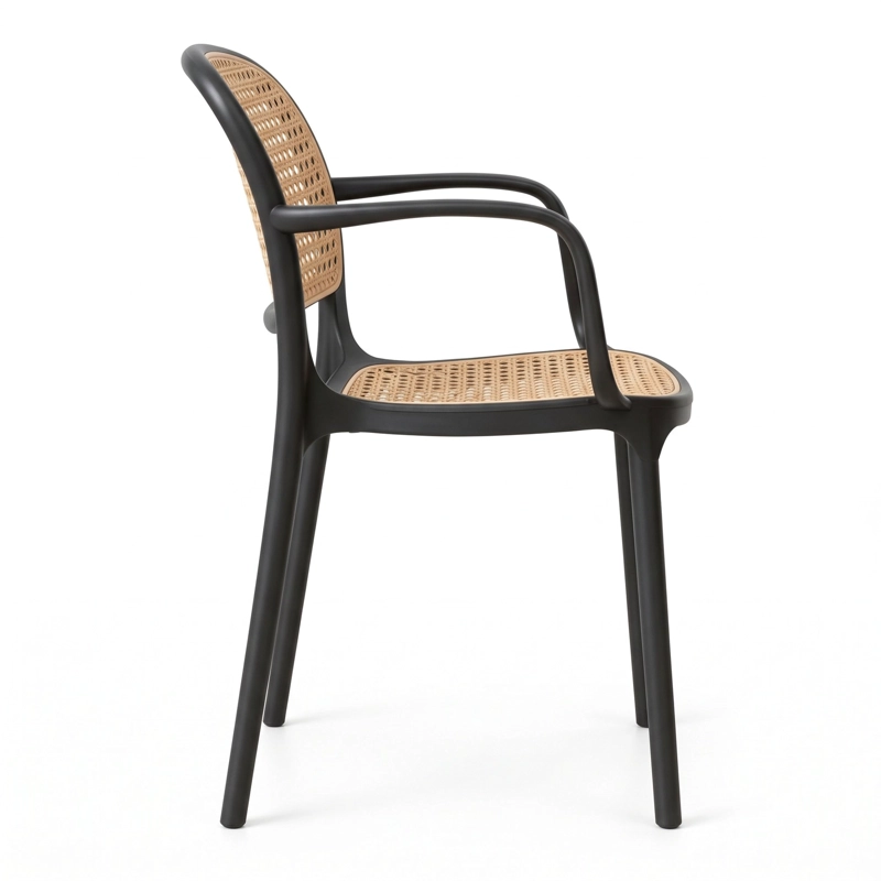 SILLA NEST CON BRAZOS BLANCA Y CAFE  CLARO 82,0X53,0X56,0 CM - 4