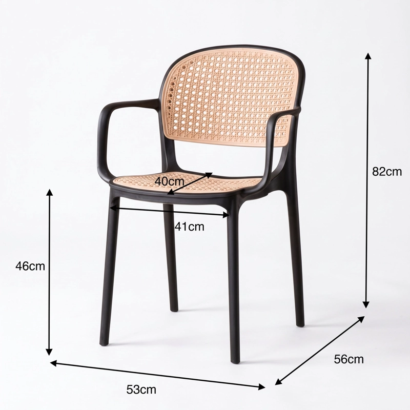 SILLA NEST CON BRAZOS BLANCA Y CAFE  CLARO 82,0X53,0X56,0 CM - 5