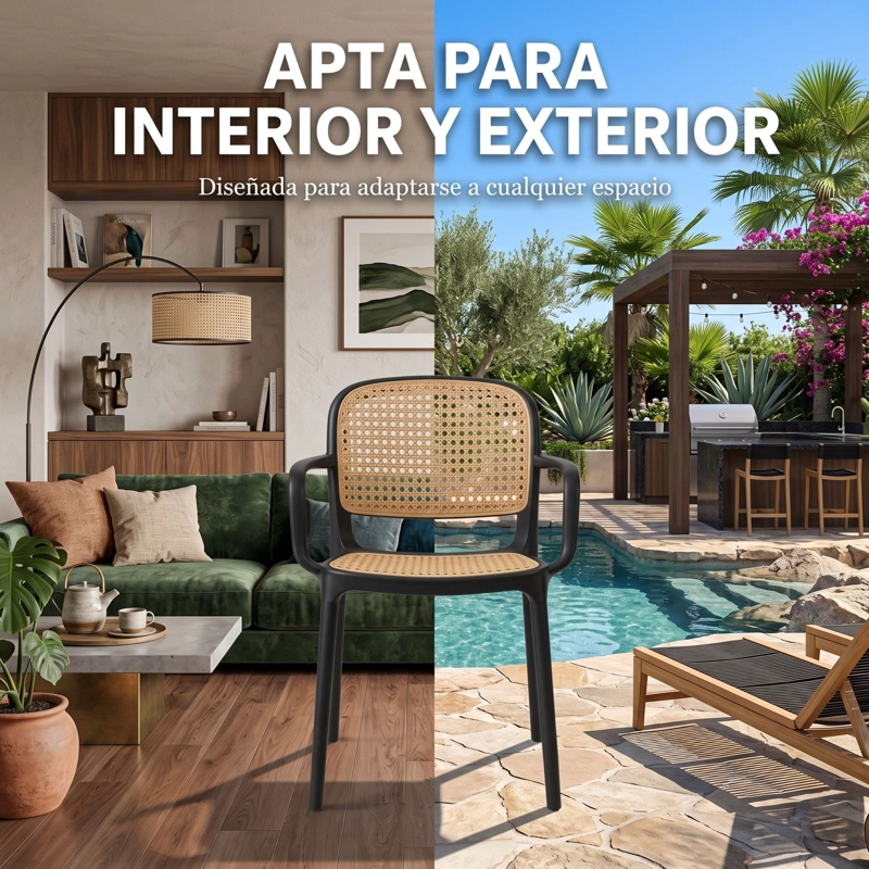 SILLA NEST CON BRAZOS BLANCA Y CAFE  CLARO 82,0X53,0X56,0 CM - 7