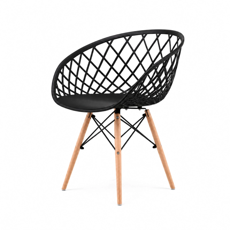 SILLA CON BRAZOS OASIS NEGRA 78,0X57,0X52,0 CM - 3