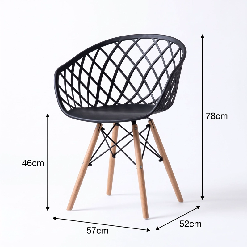 SILLA CON BRAZOS OASIS NEGRA 78,0X57,0X52,0 CM - 5
