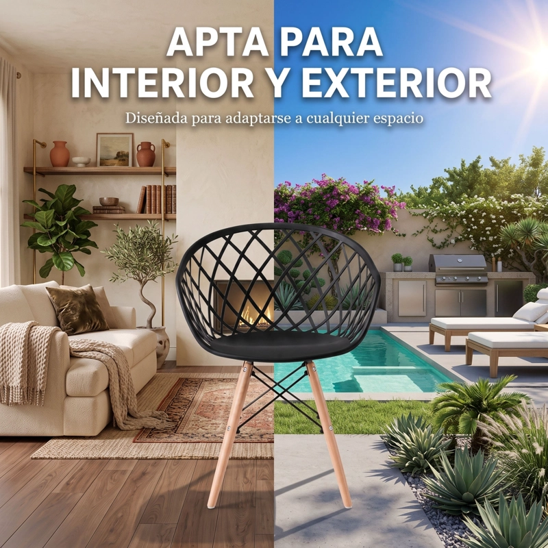 SILLA CON BRAZOS OASIS NEGRA 78,0X57,0X52,0 CM - 7