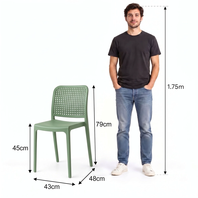 SILLA BRONX VERDE 79,0X43,0X48,0 CM - 6