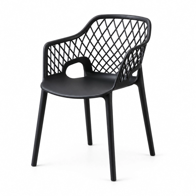 SILLA CASABLANCA CON BRAZOS NEGRA 81,0X54,0X54,0 CM - 3