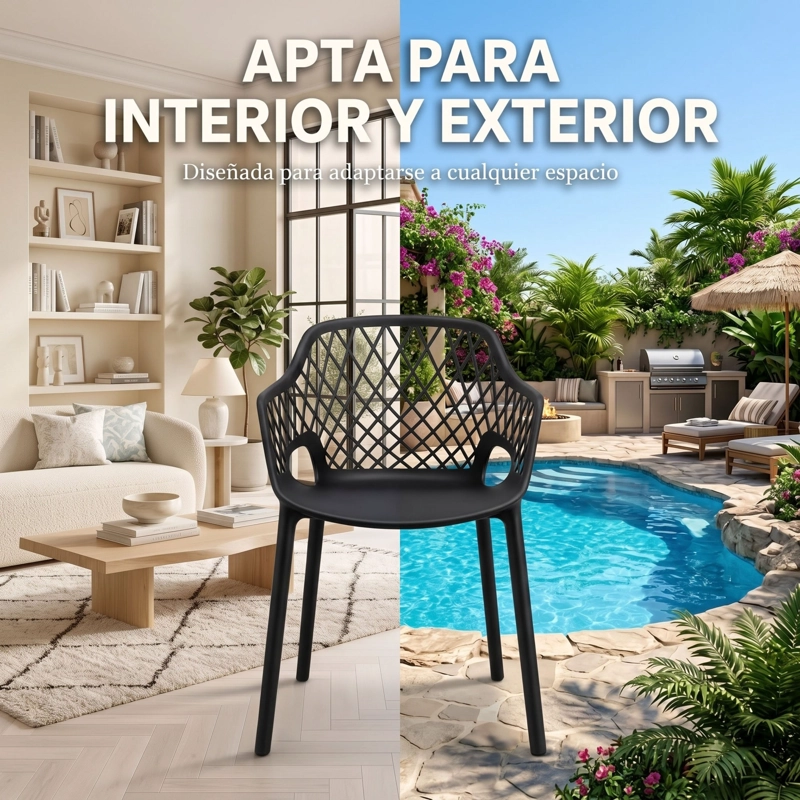 SILLA CASABLANCA CON BRAZOS NEGRA 81,0X54,0X54,0 CM - 7