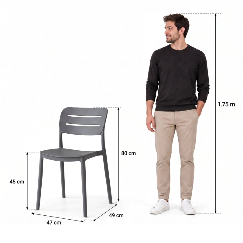 SILLA HARRIMAN NEGRA 80,0X47,0X49,0 CM - 6