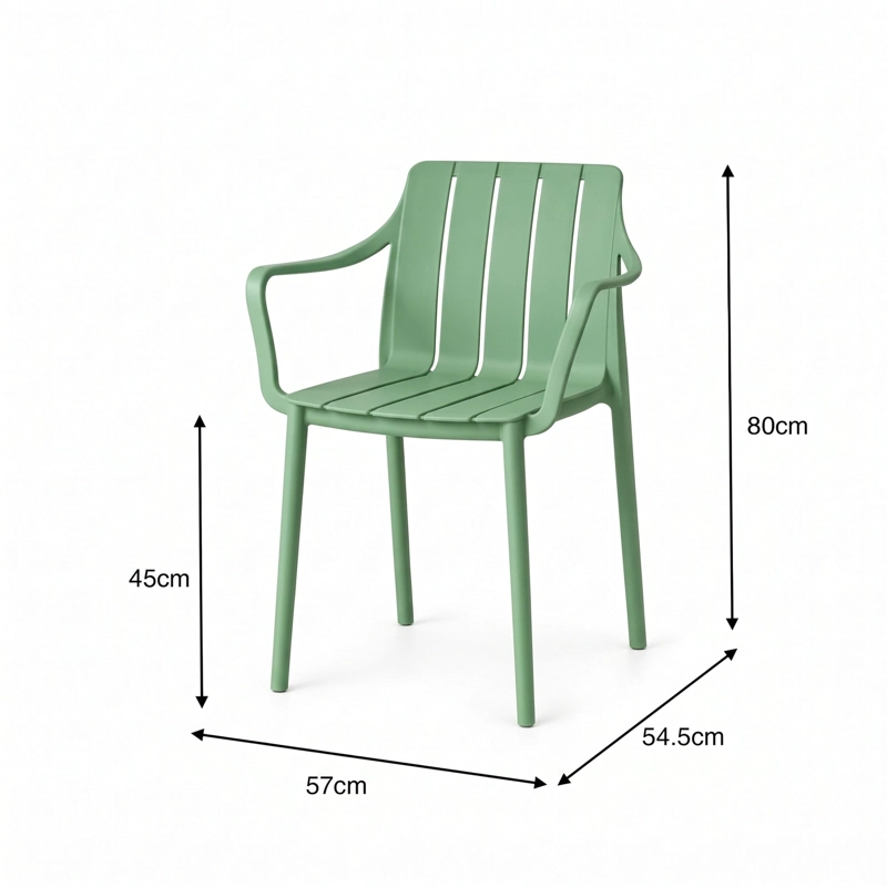 SILLA ALICE CON BRAZOS NEGRA 80,0X57,0X54,5 CM - 5