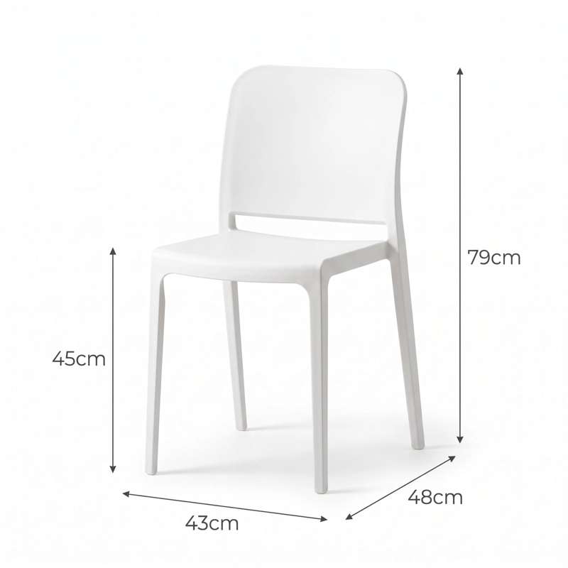 SILLA TRIVECA BLANCA 79,0X43,0X48,0 CM - 5