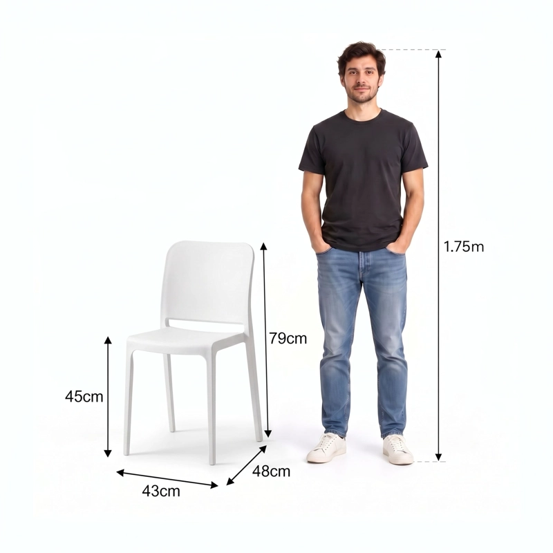 SILLA TRIVECA BLANCA 79,0X43,0X48,0 CM - 6