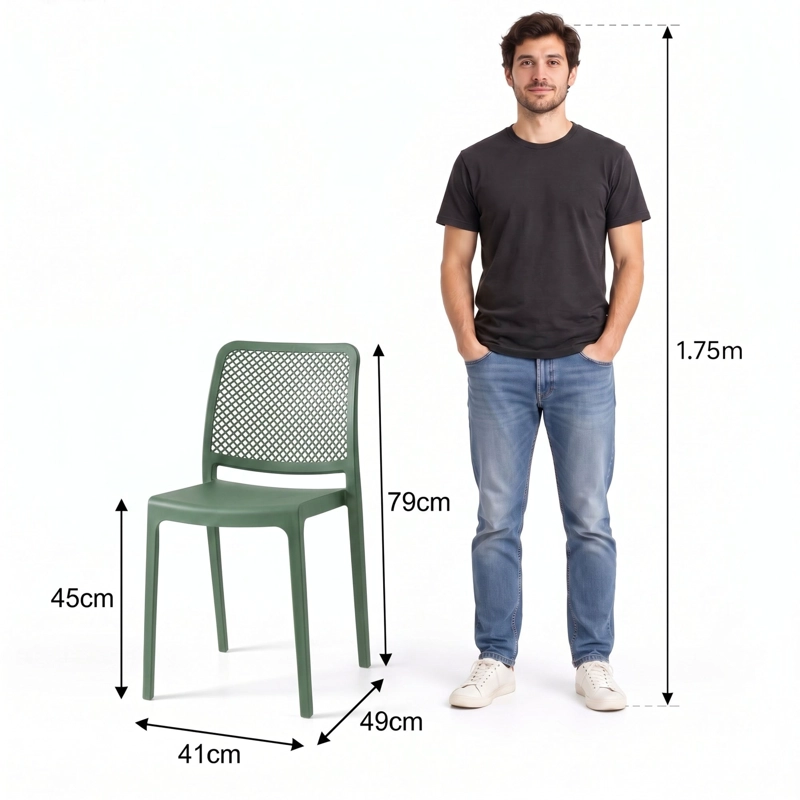 SILLA MANHATTAN NEGRA 79,0X41,0X49,0 CM - 6