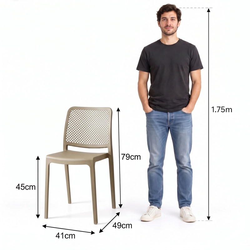 SILLA MANHATTAN NEGRA 79,0X41,0X49,0 CM - 6