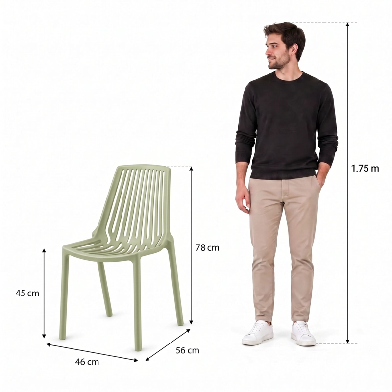SILLA TANGER VERDE 78,0X46,0X56,0 CM - 6