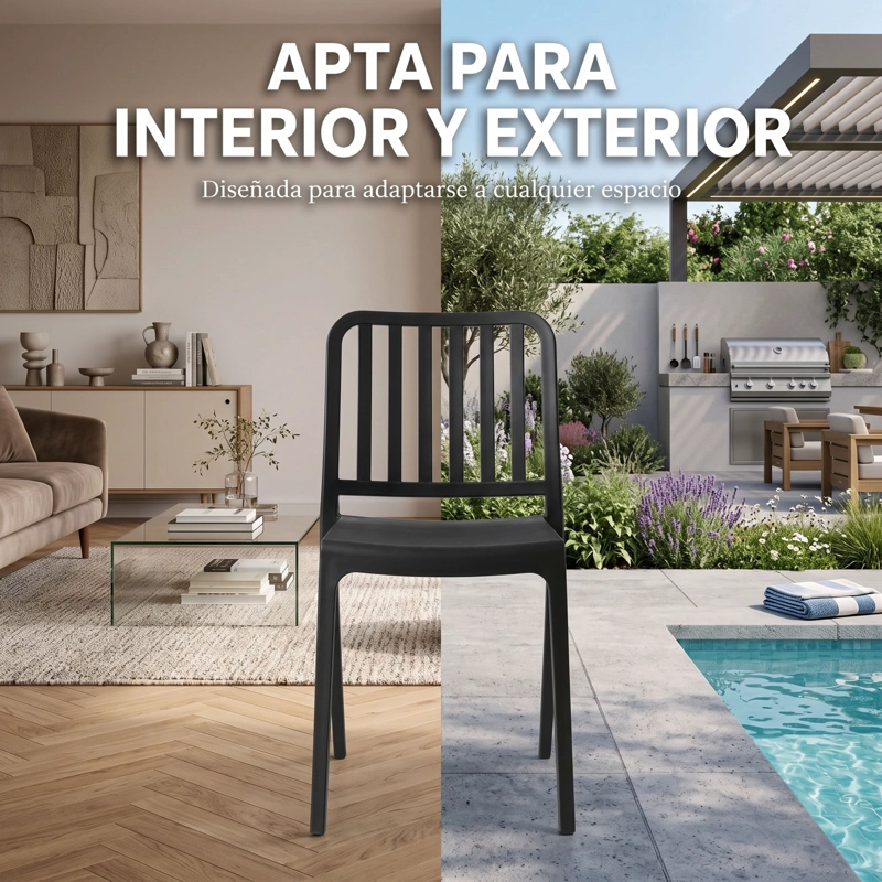 SILLA BROOKLYN NEGRA 79,0X43,0X48,0 CM - 7