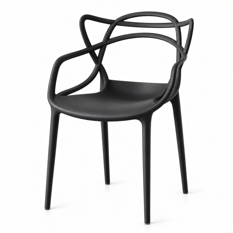 SILLA CON BRAZOS PALERMO NEGRA 80,0X51,0X52,0 CM - 3