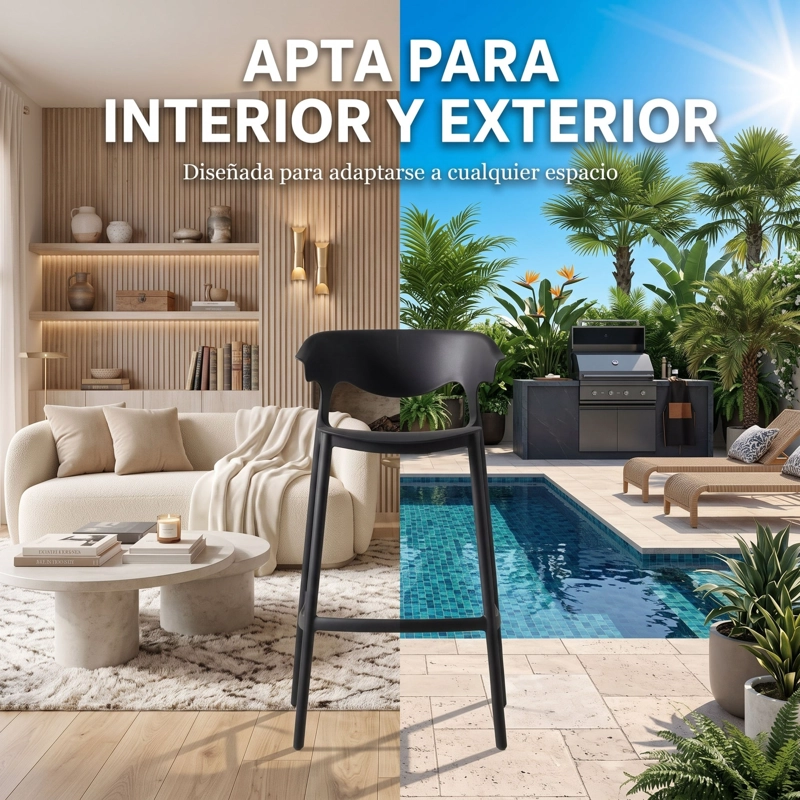 TABURETE ALTO ELENA NEGRA 99,0X49,0X48,0 CM - 7